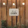 Beige - Winter - Quote - Cozy tuinposter los doek klein -sfeer1