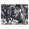 Springen - Paard - Zwart - Wit muismat rubber klein -3d