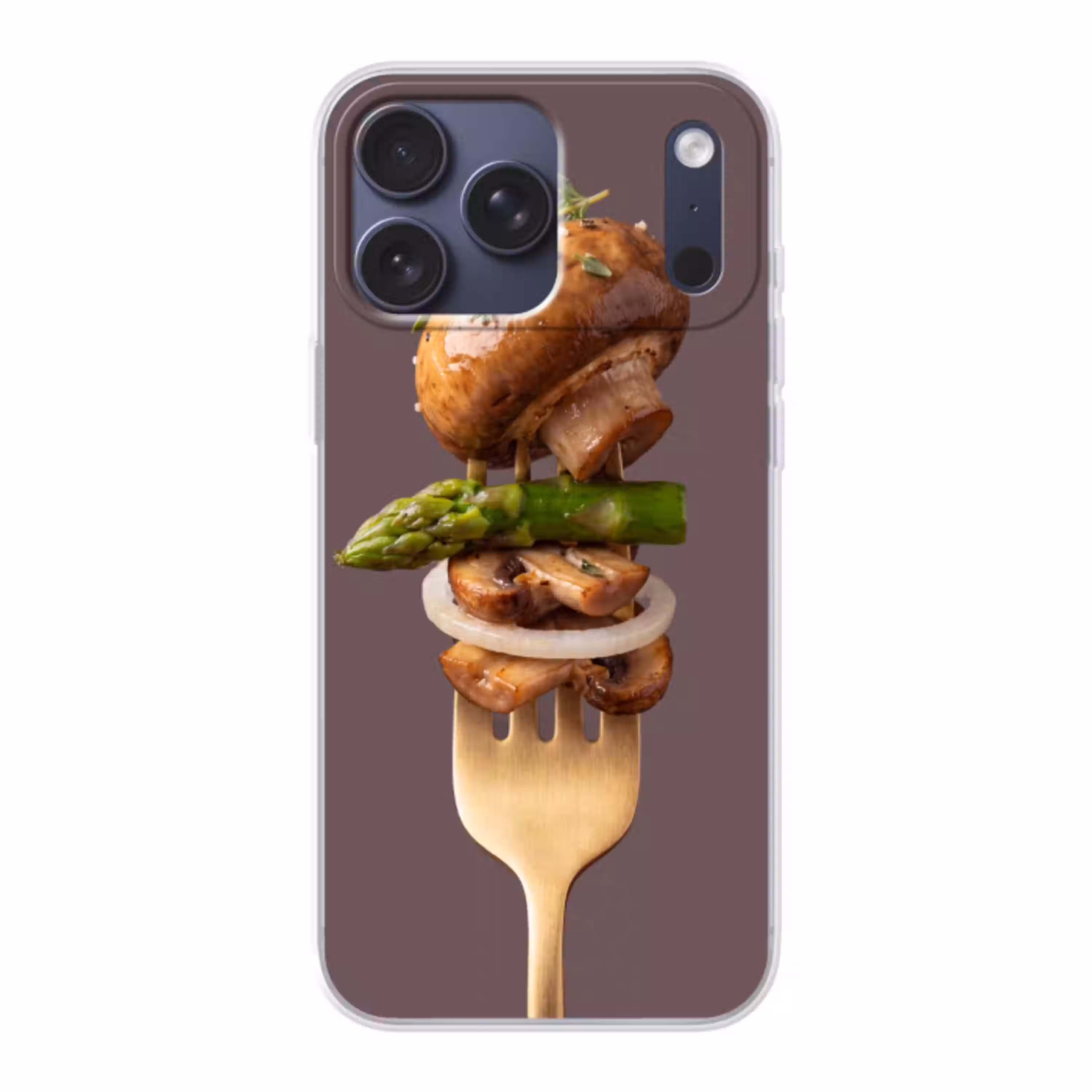 Eten - Gestapeld - Vork Telefoonhoesje iPhone 17 Pro Max klein -3d