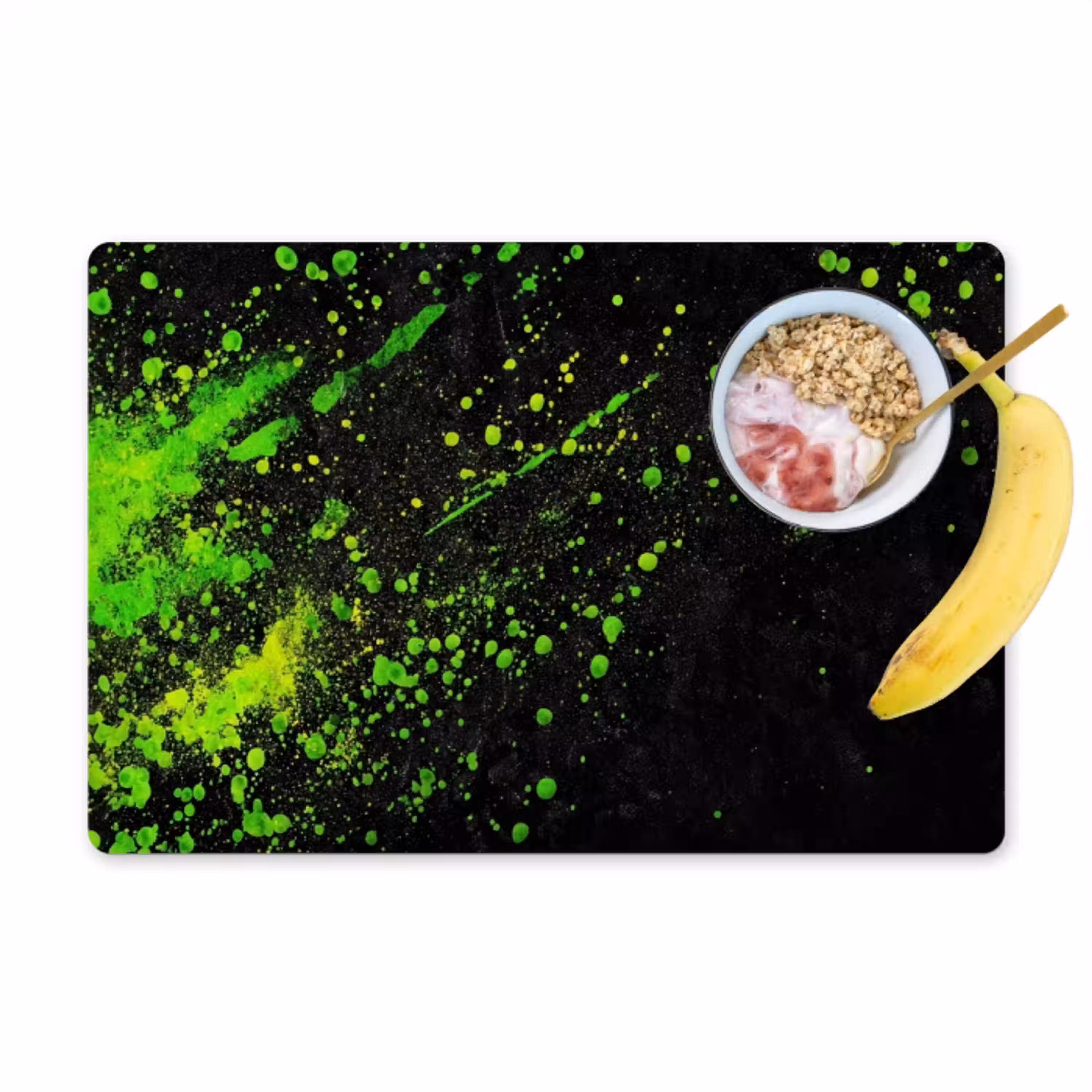 Gaming - Spetters - Groen - Chaotisch - Groen Placemat vinyl groot -zzzproduct_Kitchenyeah-website