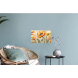 Klaprozen - Oranje - Mozaïek - Bladeren Muursticker klein -plant