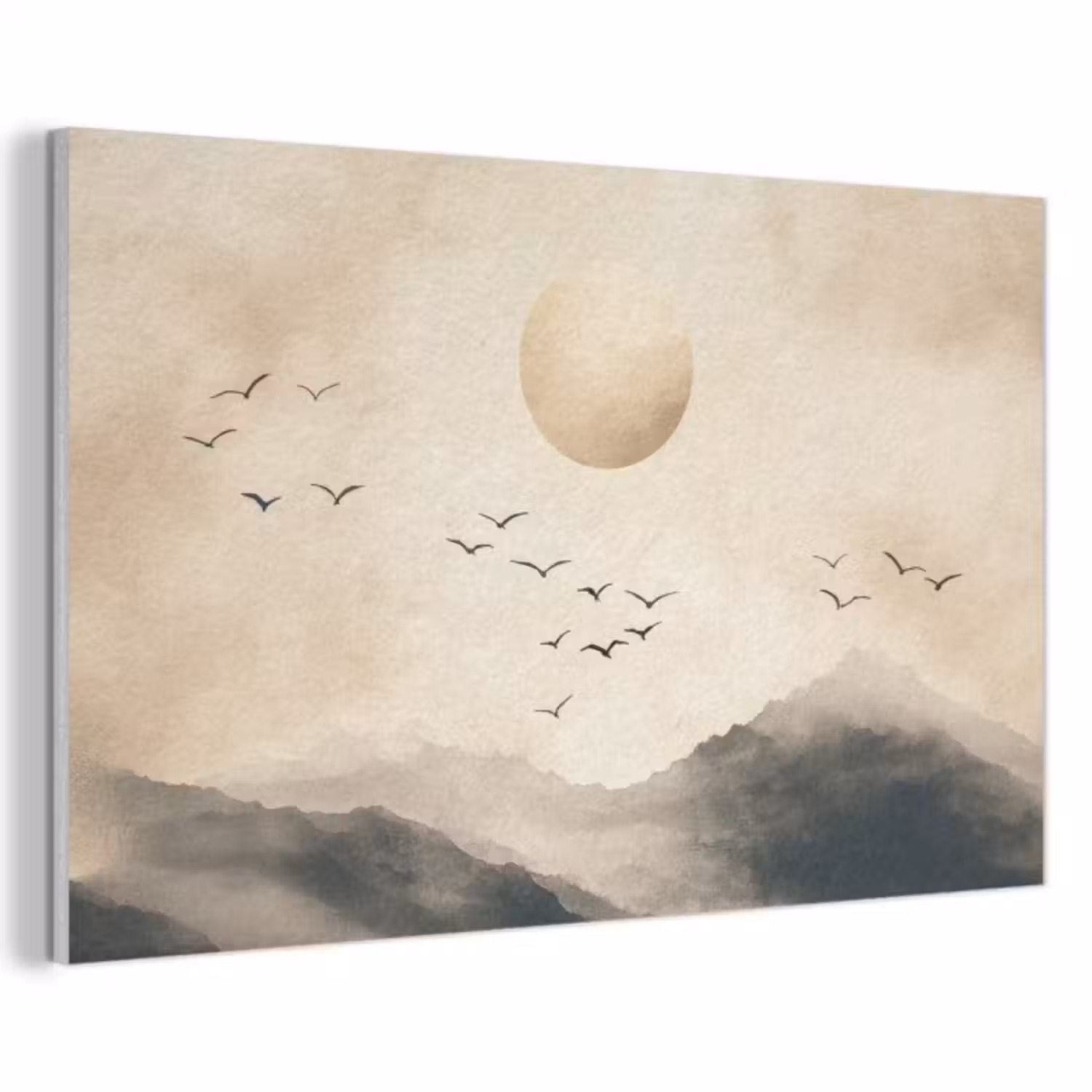Akoestisch schilderij - Landschap - Japandi - vogel