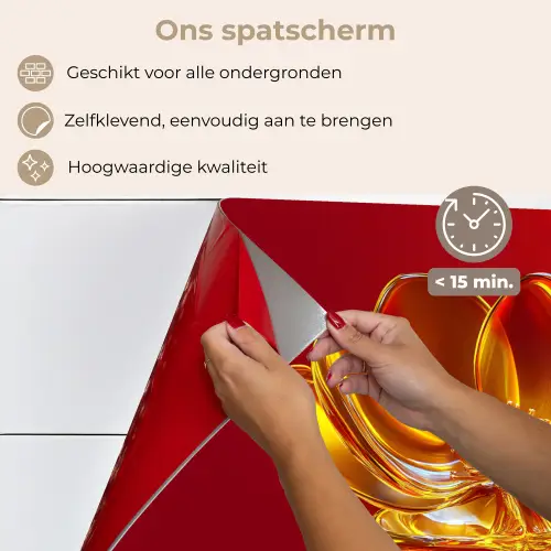 Bloem - Goud - Glazen keuken achterwand spatscherm klein -spatscherm_NL