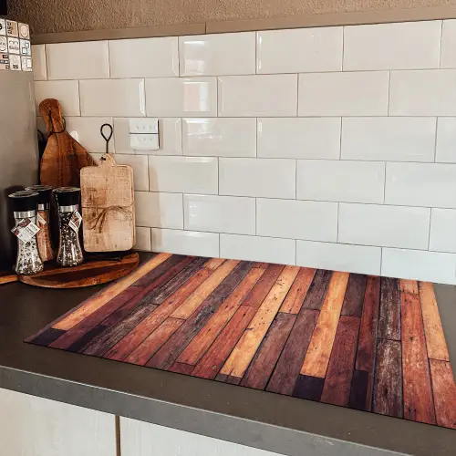 Plank - Vintage - Patroon Inductie beschermer vinyl 3mm klein 276 -sfeer3