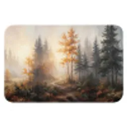 Bospad - Herfstbladeren - Natuur - Schilderachtig - Oranje Badmat klein -3d