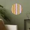 lijnen - Golven - Pastelkleuren - Patroon Akoestische PET Vilt - Rond klein -sfeer2