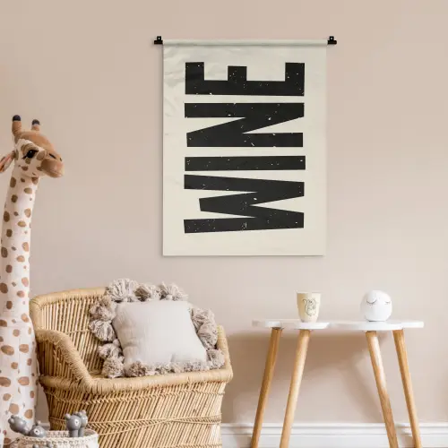 Zwart - Wijn - Decoratie - Vintage Wandkleed katoen klein -wsfeer5_kind
