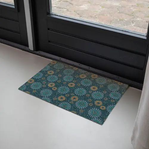 Blauw - Patroon - Retro Deurmat klein 898 -sfeer2