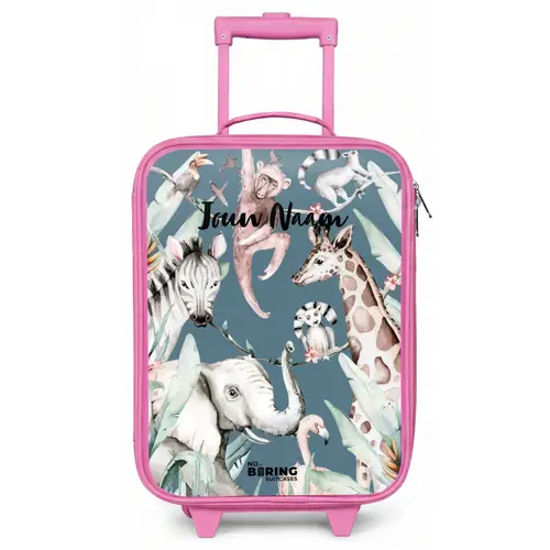 Jungle Dierenfeest Kinderkoffer - Roze klein -zz3dotto