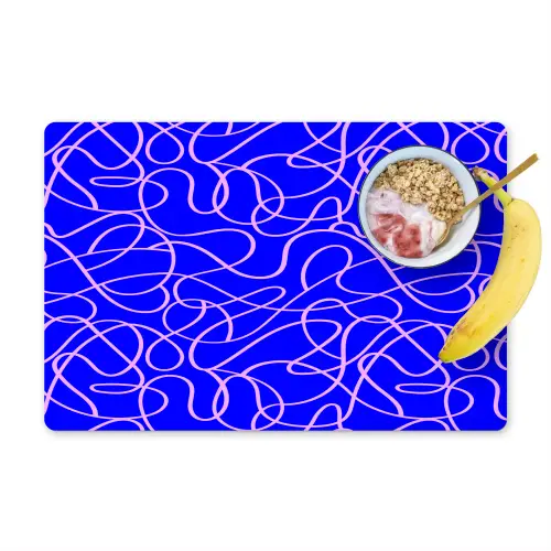 Blauw - Lijnen - Roze - Abstract Placemat vinyl groot 368 -zzzproduct_Kitchenyeah-website