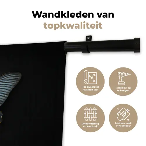 Vlinder - Metaalachtig - Geometrisch patroon Wandkleed katoen klein -sfeer2