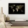 Wereldkaart - Goud - Zwart - Aarde - Luxe canvas 2cm klein -sfeer6