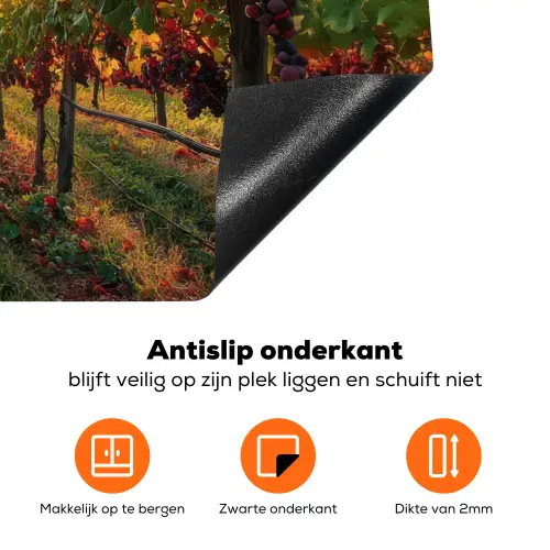 Wijngaard - Druiven - Zonsondergang Inductie beschermer vinyl 3mm klein -zzzzzzz-td-onderkant