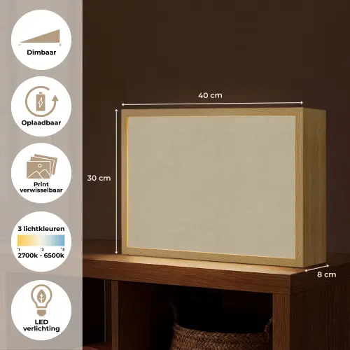 Zandkleur - Korrelige structuur - Beton Light Box met batterij (Wandlamp) middel 907 -USP_websiteoverzichtNL