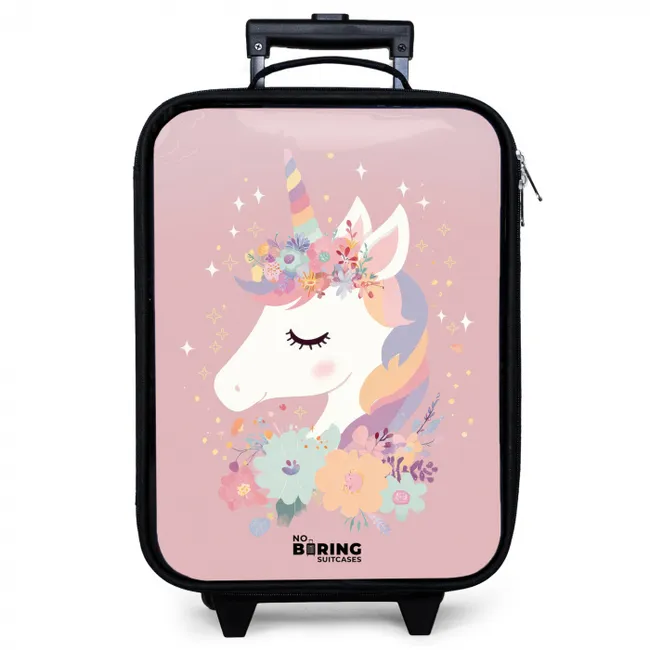 Kinderkoffer - Einhorn - Rosa - Blumen