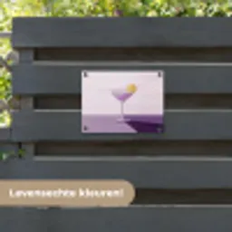 Cocktail - Paars - Minimalistisch - Citroen tuinposter los doek klein -sfeer3