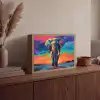 Olifant - Kleurrijk - Lucht - Abstract Light Box met batterij (Wandlamp) middel -sfeer2