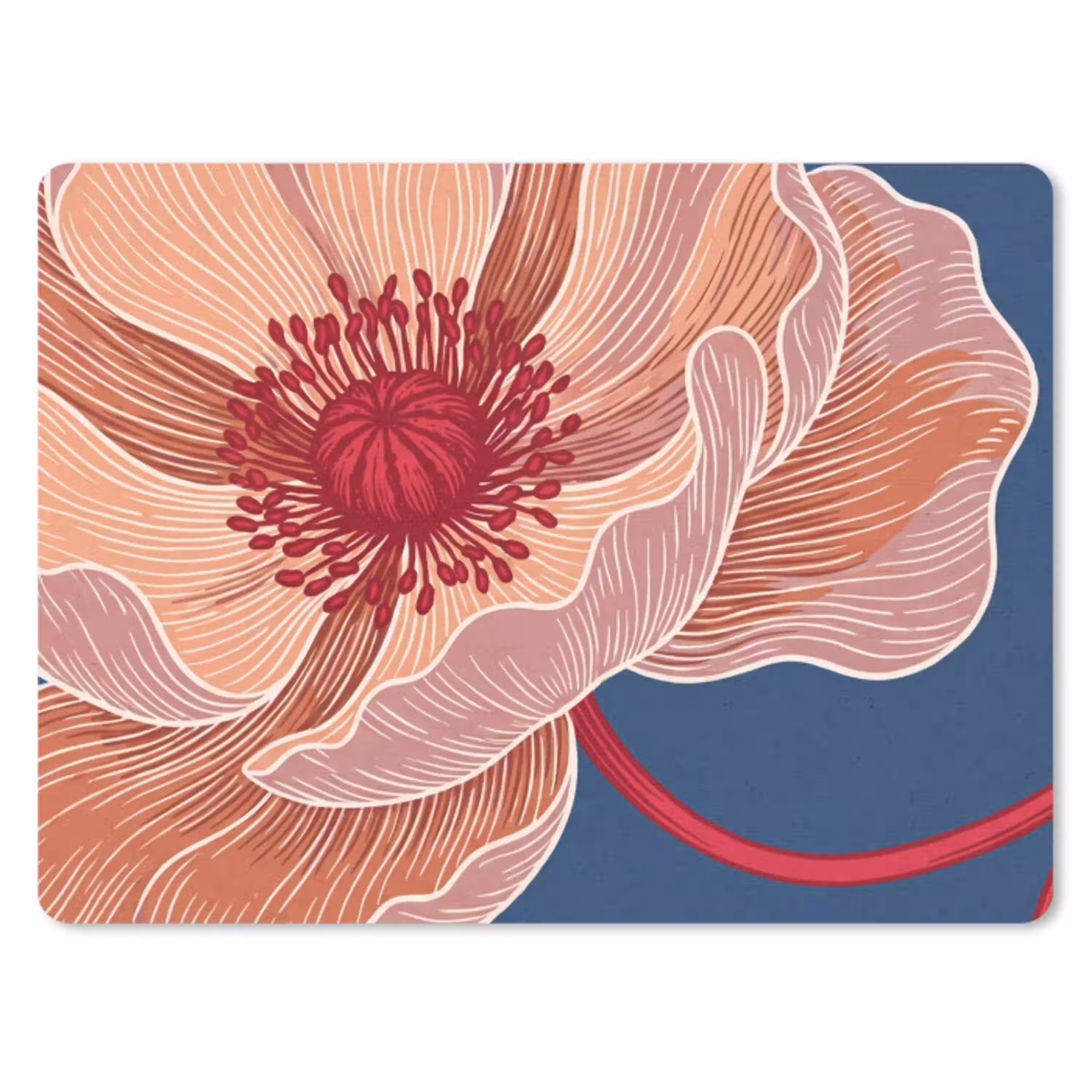 Bloemen - Modern - Abstract muismat rubber klein -3d
