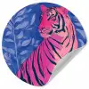 Tijger - Roze - Bladeren - Jungle Wandcirkel behangsticker klein -3d