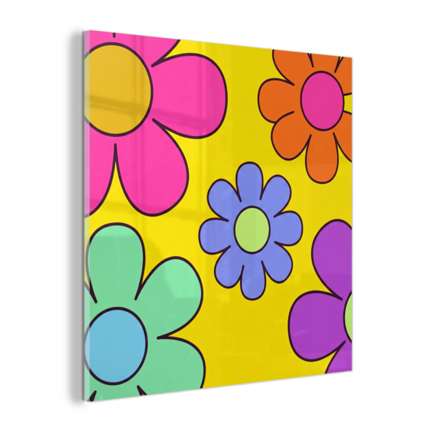 Bloemen - Illustratie - Kleurrijk plexiglas 5mm klein -z3d