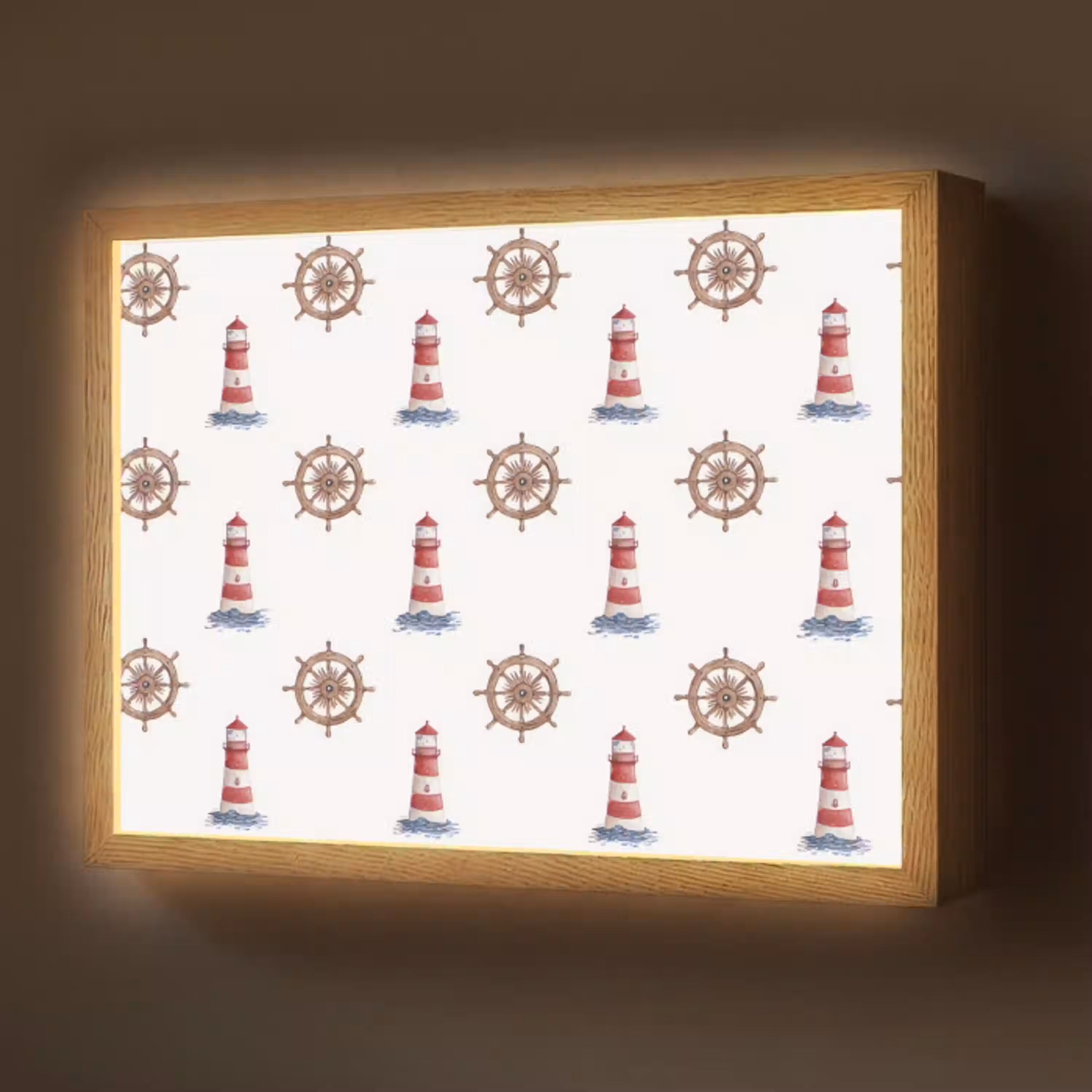 Nautisch - Klassiek - Rood Light Box met batterij (Wandlamp) middel 907 -z3d_website