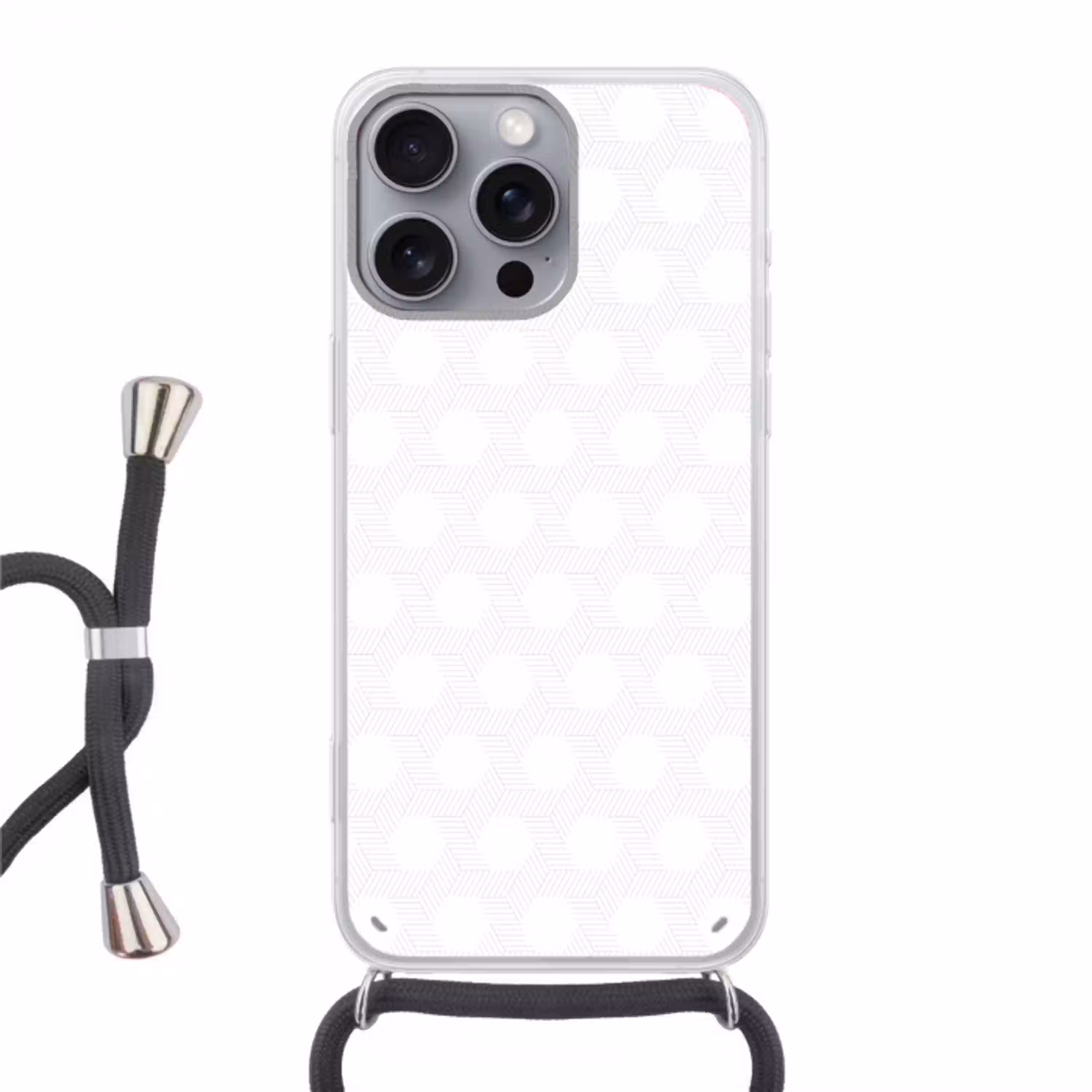 Grafisch - Patroon - Modern Hoesje iPhone 16 Pro Max met koord klein 804 -3d