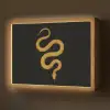 Slang - Minimalistisch - Goud Light Box met batterij (Wandlamp) middel -z3d_website