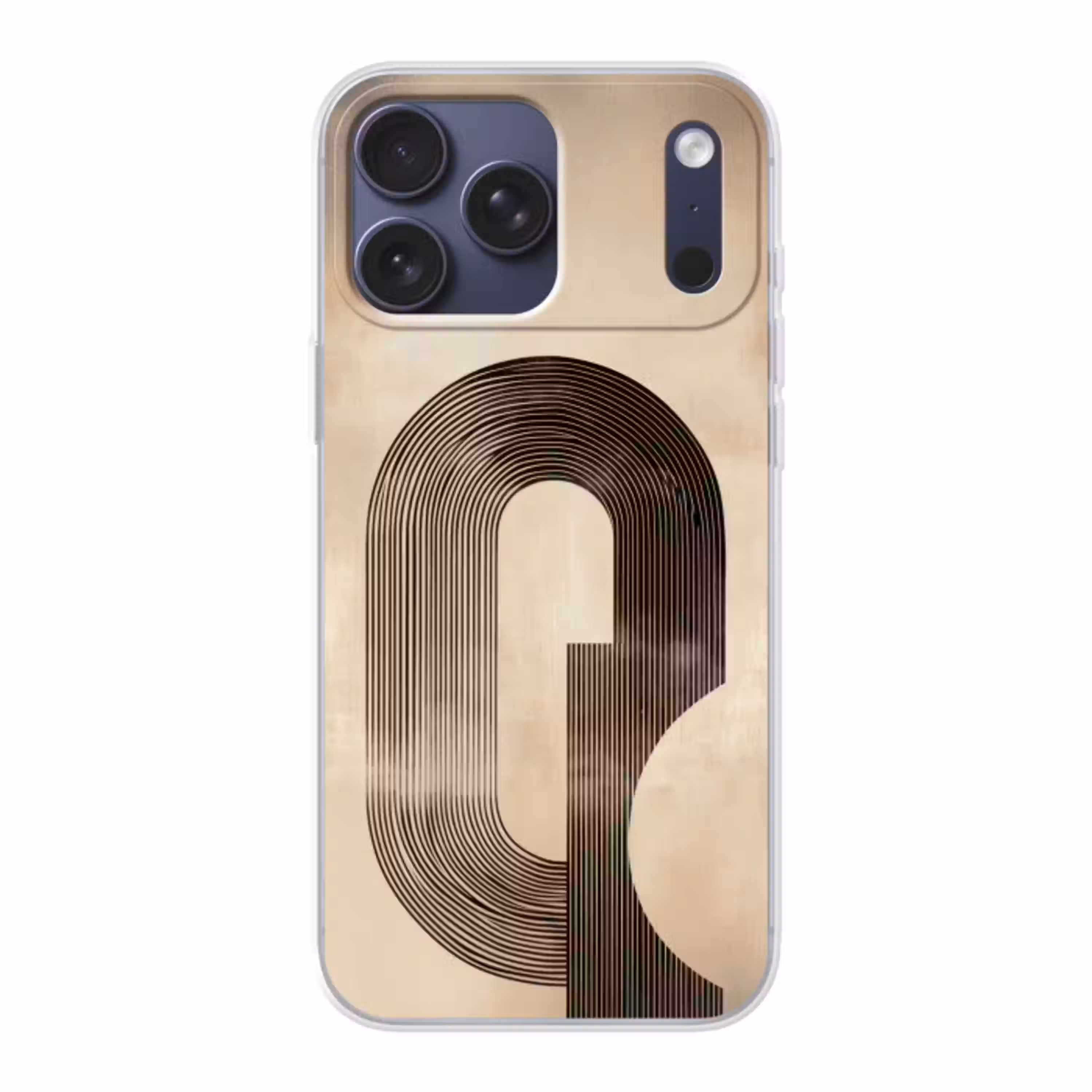 Boog -  Strepen - Minimalistisch - Zwart Telefoonhoesje iPhone 17 Pro Max klein -3d