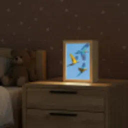 Papagaai - Vliegen - Blauw - Geel Light Box met kabel (Kinderlampje) klein -sfeer1_kind