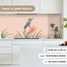 Vogel - Bloem - Natuur - Roze keuken achterwand 2 middel -sfeer4_DE