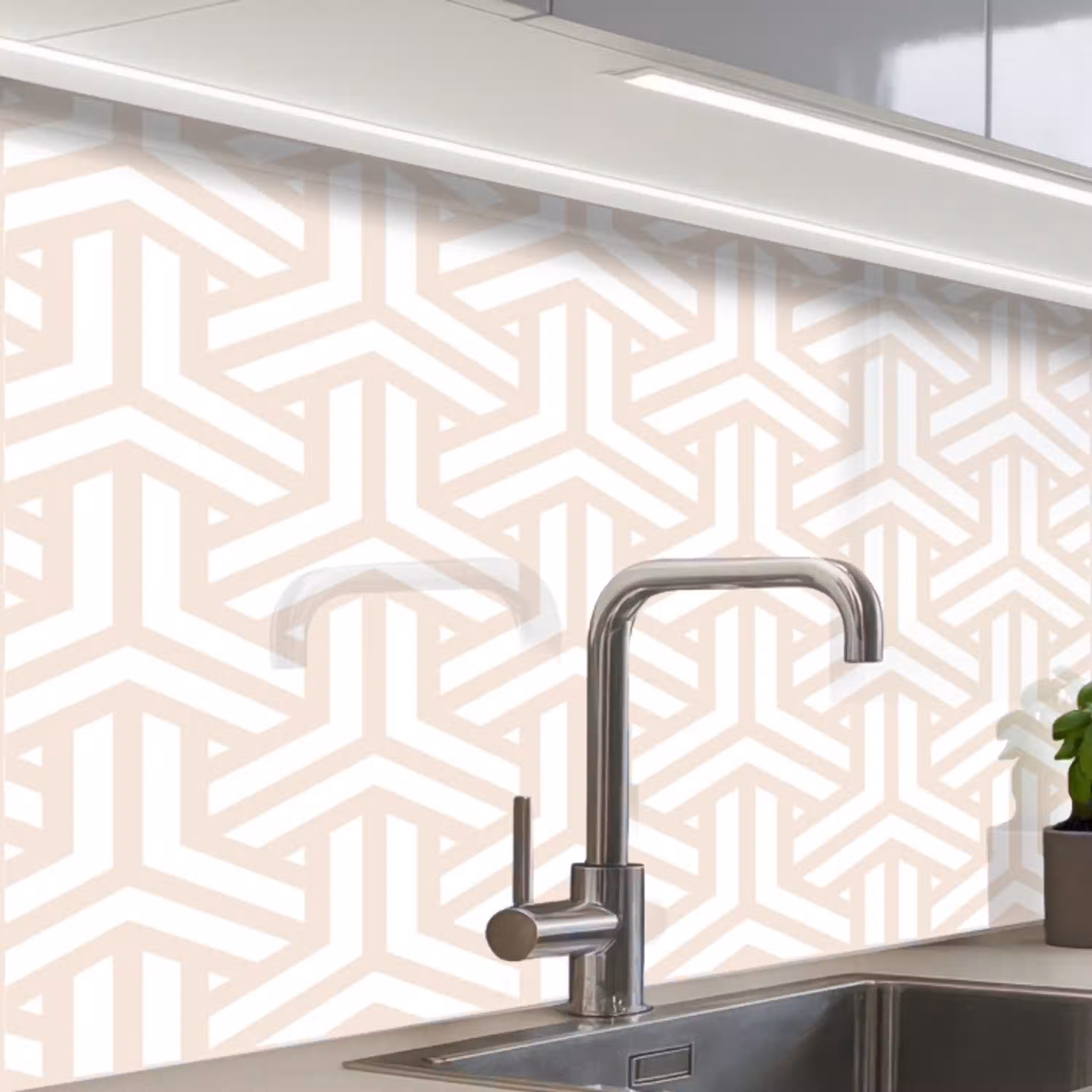 Geometrie - Lijn - Vorm - Patroon keuken achterwand 2 middel 865 -zzzz3d_schuin