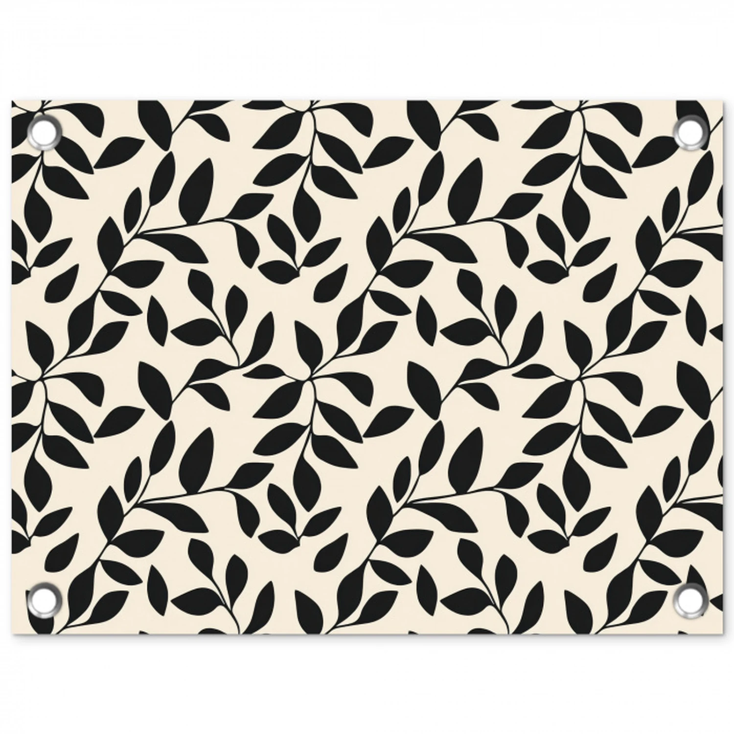 Elegant - Patroon - Zwart - Beige tuinposter los doek klein 239 -3d