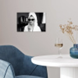 Zonnebril - Vrouw - Zwart - Wit poster papier klein -sfeer3