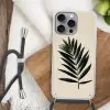 Palmblad - Donkere bladen - Subtiel Hoesje iPhone 16 Pro Max met koord klein -sfeer4