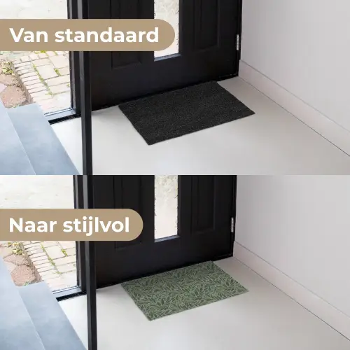 Bladeren - Organisch - Groen Deurmat klein 898 -voor-na_NL