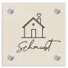 Huis illustratie - Sierlijk Naambord Vierkant klein -3d