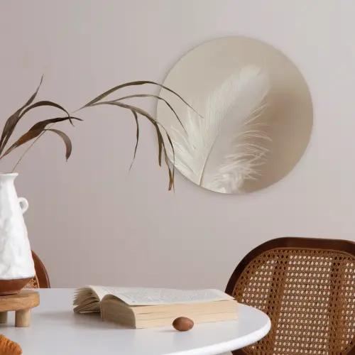 Veer - Minimalistisch - Roze Akoestische PET Vilt - Rond klein -sfeer3