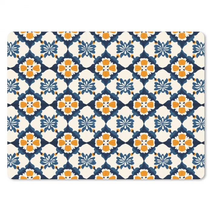Klassiek - Geometrisch - Blauw muismat rubber klein 262 -3d