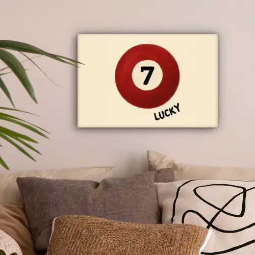 Cirkel - Zeven - Lucky - Rood canvas 2cm klein -sfeer1