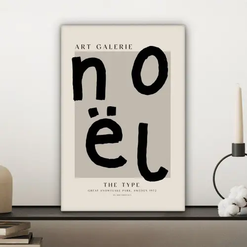 Quotes - Noël - Zwart - Beige - Kerst canvas 2cm klein -sfeer6