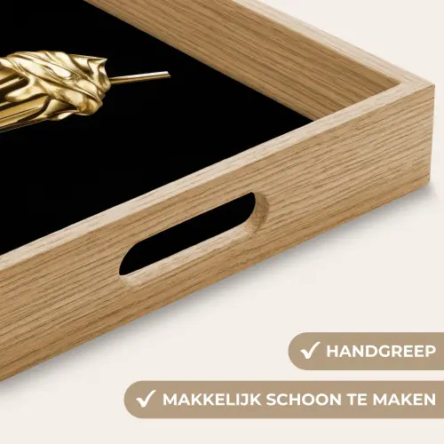 Milkshake - Goud - Drinken - Zwart Dienblad Rechthoek middel -USP_HandgreepNL