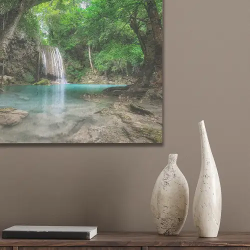 Jungle - Waterval - Planten - Water - Natuur PET vilt klein -sfeer6_closeup