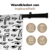 Gezicht - Zwart - Lijnen - Artistiek Wandkleed katoen middel 269 -sfeer2