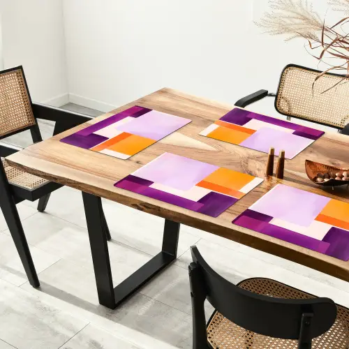 Vlakken - Abstract - Rechthoekig - Oranje Placemat vinyl groot -zzsfeer4_Kitchenyeah-website