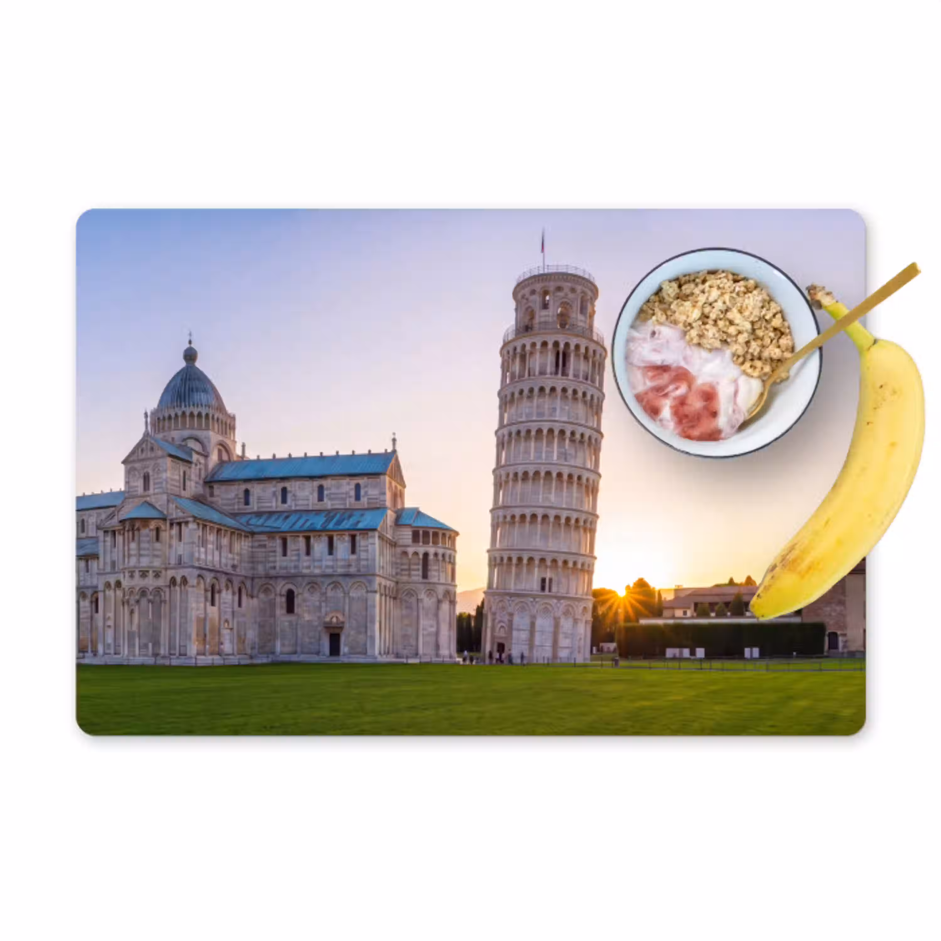 Architectuur - Toren - Pisa - Italië - Zonsondergang Placemat vinyl groot -zzzproduct_Kitchenyeah-website