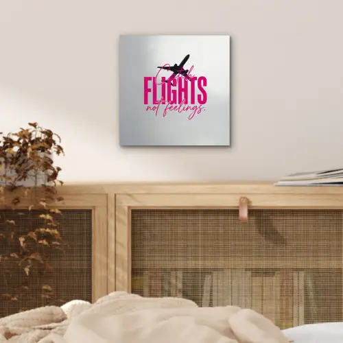 Catch flights not feelings - Vliegtuig - Roze aluminium wit klein -sfeer3