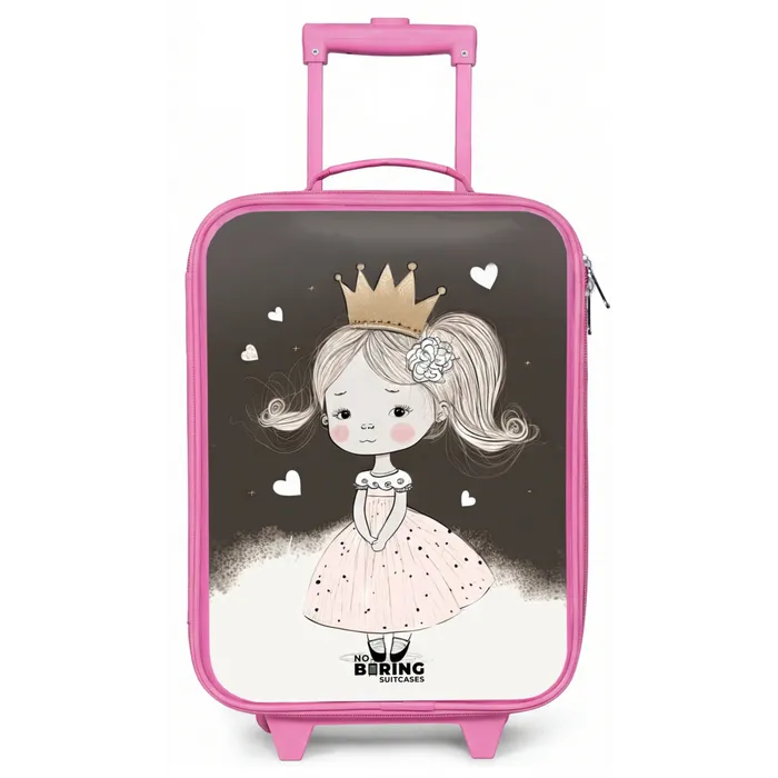 Verlegen prinses met bloem Kinderkoffer - Roze klein -zz3dotto