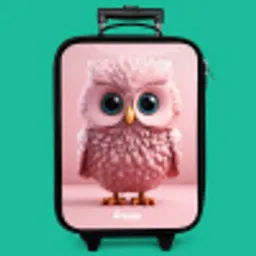 Roze uil met blauwe ogen Kinderkoffer - Zwart klein -zzz_website3d_nbs