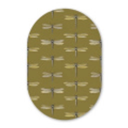 Libellen - Patroon - Groen Wandcirkel Ovaal Aluminium middel 839 -3d