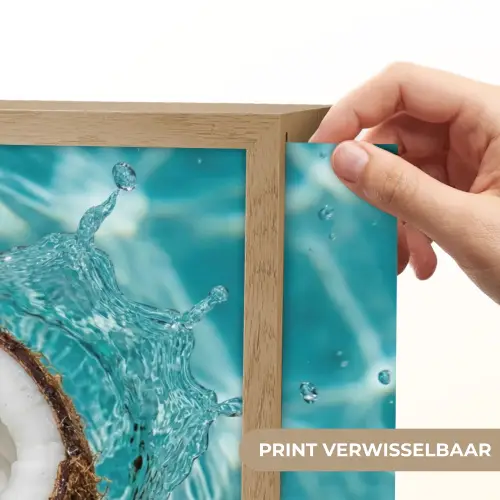 Kokosnoot - Water - Wit Light Box met batterij (Wandlamp) middel -USP_websiteprintNL